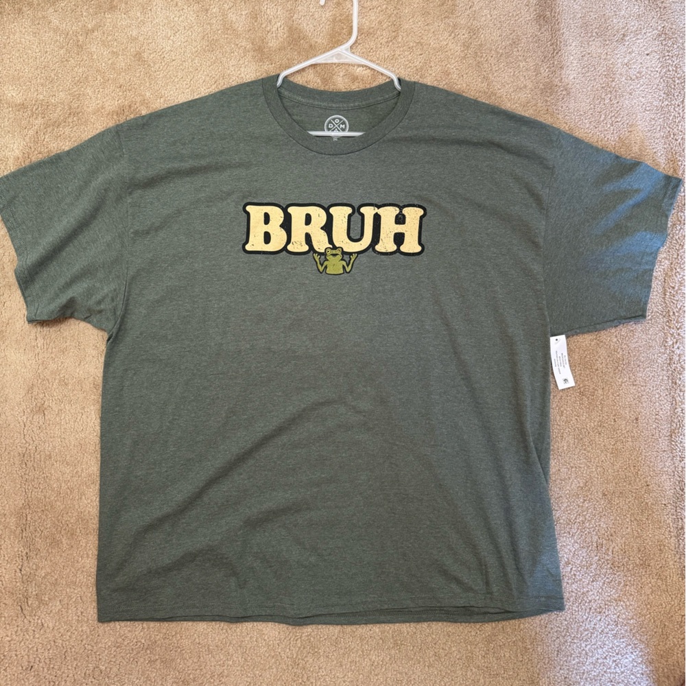 BRUH Logo Short Sleeve Tee in Olive Green